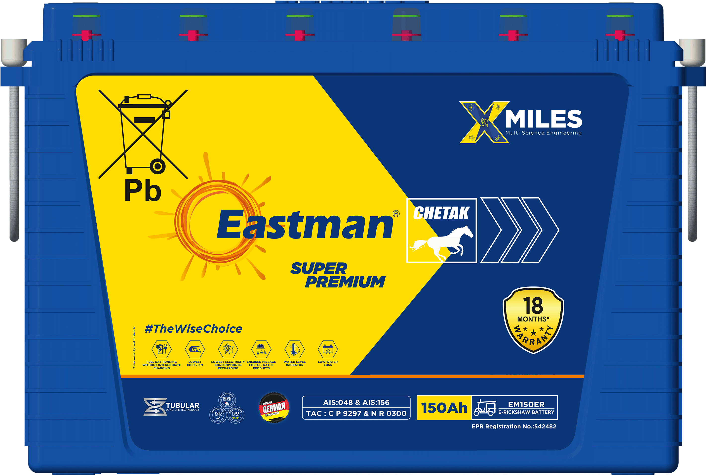 Eastman E-Rickshaw Tubular Battery